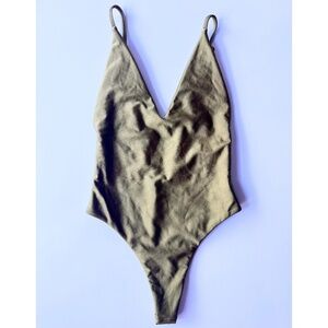 Olive Green One Piece Swimsuit